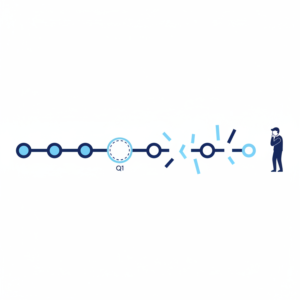 Visual representing the timeline gap between execution drift and its eventual discovery
